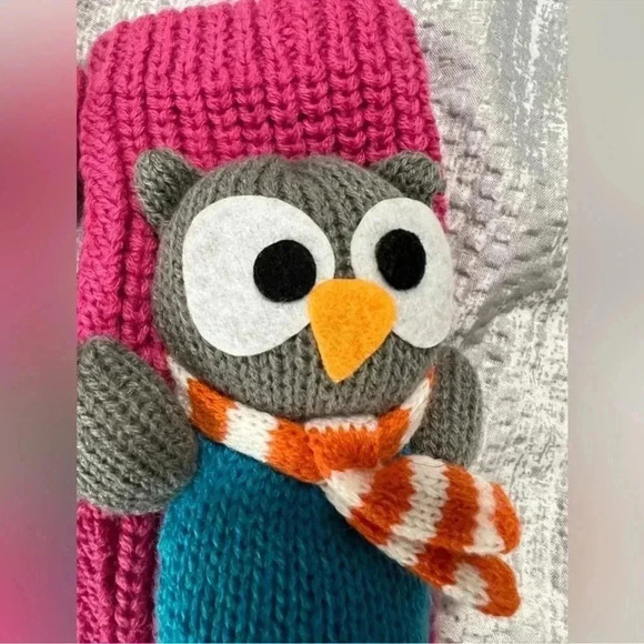 Winter Socks Cozy 3D Owl Knit Socks Hot Pink Anti Slip Size Small Medium - Picture 3 of 7